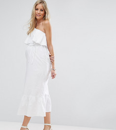 Платье макси на одно плечо ASOS Maternity - Белый