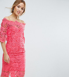 Кружевное платье-футляр с широкой горловиной Paper Dolls Petite - Розовый