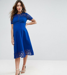 Премиум-платье миди с кружевными вставками ASOS Maternity - Синий