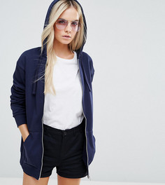 Oversize-худи на молнии ASOS PETITE Ultimate - Темно-синий