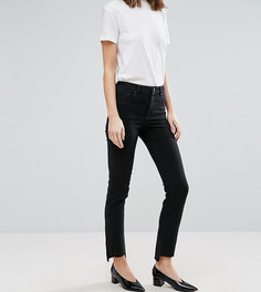 Черные прямые джинсы с асимметричными краями ASOS TALL - Черный