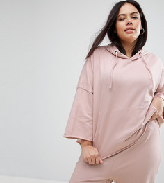 Худи с необработанными краями ASOS CURVE - Розовый