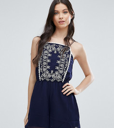 Ромпер с вышивкой Miss Selfridge Petite - Темно-синий