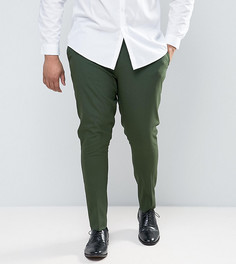 Темно-зеленые строгие брюки скинни ASOS PLUS - Зеленый