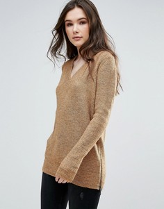 Джемпер с V-образным вырезом Vero Moda - Коричневый