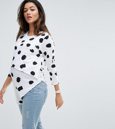 Асимметричный двухслойный топ с крупным звериным принтом ASOS Maternity NURSING - Мульти