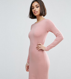 Облегающее платье мини с длинными рукавами ASOS PETITE - Розовый