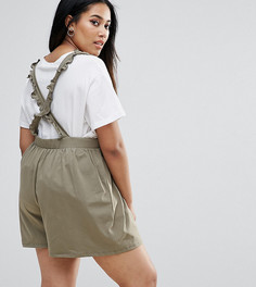Ромпер с оборками на бретелях ASOS CURVE - Зеленый