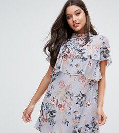Платье с цветочным принтом и оборками эксклюзивно для Missguided - Мульти