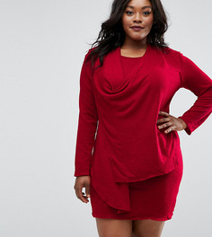 Драпированное платье размера плюс Elvi - Красный
