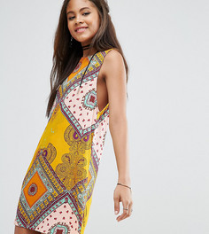 Цельнокройное платье без рукавов с ярким принтом пейсли Glamorous Tall - Мульти