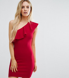 Платье на одно плечо с оборкой Missguided Petite - Красный