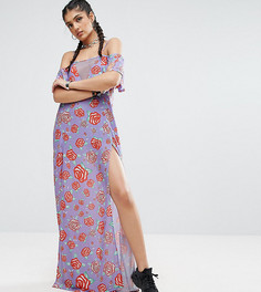 Платье макси с открытыми плечами и принтом Jaded London Tall - Мульти