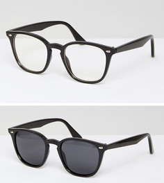 Солнцезащитные очки и очки с прозрачными стеклами ASOS - Черный