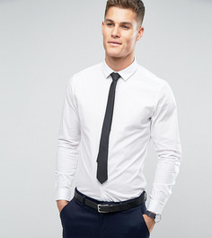 Белая зауженная рубашка с черным галстуком ASOS, СКИДКА - Белый