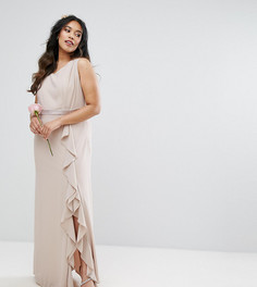Платье макси с отделкой и оборкой TFNC Plus Wedding - Розовый