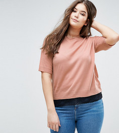 Джемпер с кружевной отделкой ASOS CURVE - Розовый