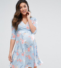 Платье с запахом и голубым принтом для кормящих мам ASOS Maternity - Мульти