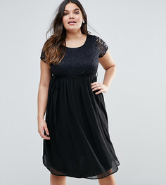 Платье с кружевным топом Lovedrobe Plus - Черный