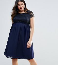 Платье с кружевным топом Lovedrobe Plus - Темно-синий