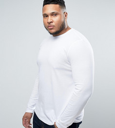 Белый лонгслив с круглым вырезом ASOS PLUS - Белый