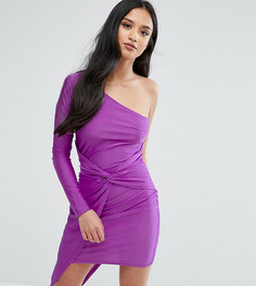 Платье мини на одно плечо с запахом Naanaa Petite - Фиолетовый