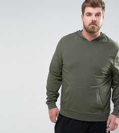 Легкий облегающий худи цвета хаки ASOS PLUS - Зеленый