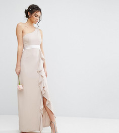 Платье макси на одно плечо с оборкой TFNC WEDDING - Коричневый