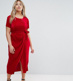 Платье плиссе с поясом Club L Plus - Красный