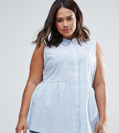 Рубашка без рукавов с оборками по краю Alice & You - Синий