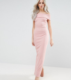 Платье макси с широким вырезом City Goddess Petite - Розовый