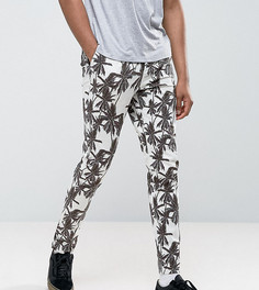 Зауженные укороченные брюки с пальмовым принтом ASOS TALL - Светло-серый