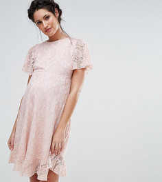 Кружевное платье с оборкой на кромке Queen Bee - Розовый