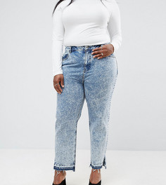 Мраморные джинсы в винтажном стиле с разрезами по бокам ASOS CURVE ORIGINAL - Синий