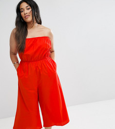 Хлопковый комбинезон-бандо ASOS CURVE - Красный