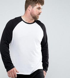 Лонгслив с контрастными рукавами реглан ASOS PLUS - Белый