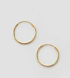 Позолоченные серебряные серьги‑кольца 9 мм ASOS - Золотой