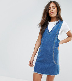 Выбеленное синее джинсовое платье мини ASOS TALL Chuck On - Синий