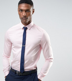 Розовая зауженная рубашка из сатина ASOS TALL Wedding - Розовый