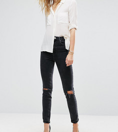 Узкие джинсы в винтажном стиле с завышенной талией ASOS TALL FARLEIGH - Черный
