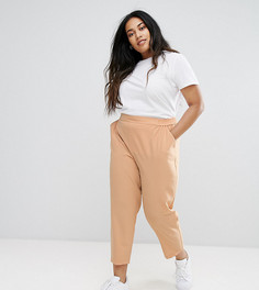 Тканые брюки галифе без застежки ASOS CURVE - Бежевый