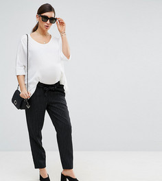 Брюки в тонкую полоску с присборенной талией ASOS Maternity - Мульти