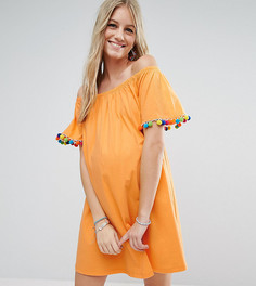 Сарафан с открытыми плечами и помпонами ASOS Maternity PETITE - Оранжевый