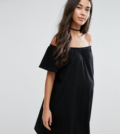 Платье мини с открытыми плечами ASOS Maternity TALL - Черный