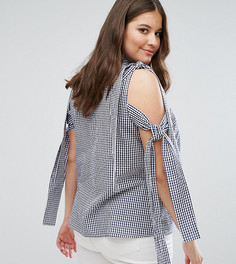 Клетчатый топ с завязками ASOS CURVE - Мульти