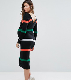 Платье-джемпер в полоску с V-образным вырезом на спине ASOS Maternity - Мульти