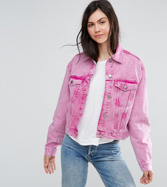 Выбеленная розовая джинсовая куртка ASOS TALL - Розовый