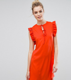 Платье с оборкой и завязками Fashion Union Tall - Красный