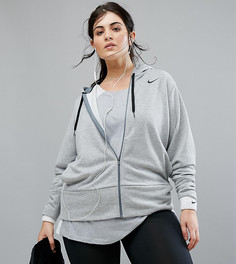 Худи серого цвета на молнии Nike Plus Training Dry - Серый