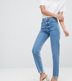 Синие выбеленные джинсы прямого кроя с необработанным краем ASOS TALL FLORENCE - Синий